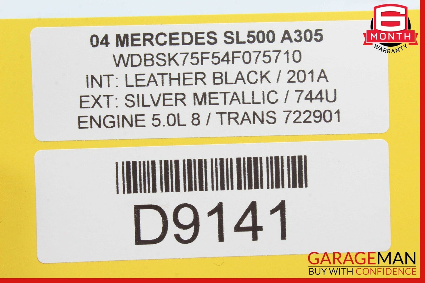 03-11 Mercedes R230 SL500 SL65 AMG Convertible Roof Load Assist Cylinder Right