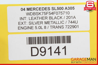 03-11 Mercedes R230 SL500 SL65 AMG Convertible Roof Load Assist Cylinder Right
