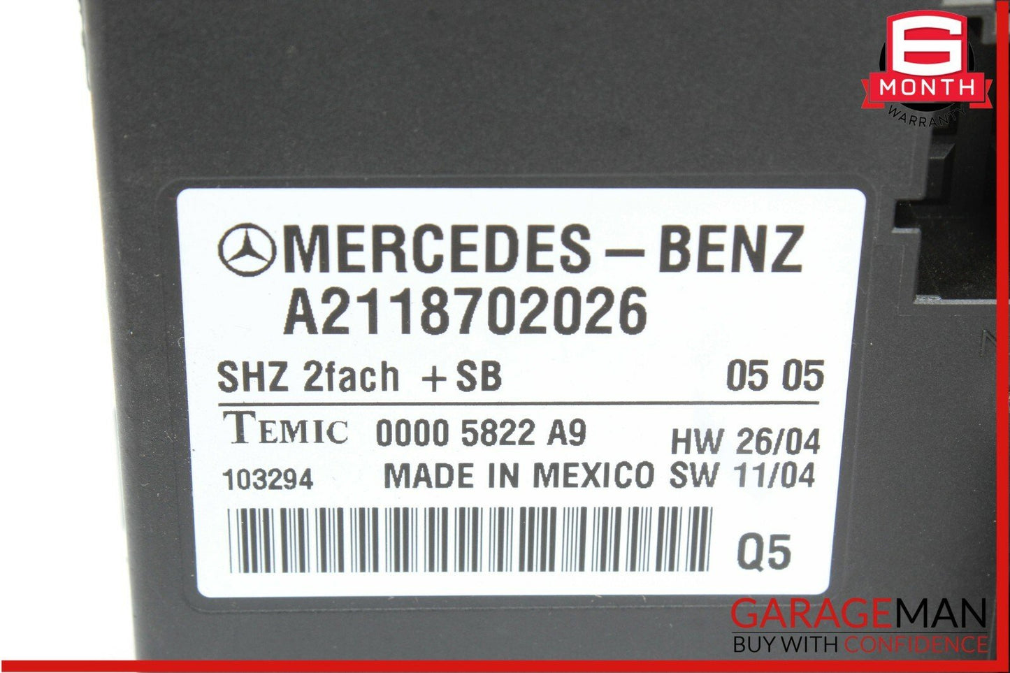 06-11 Mercedes W219 CLS500 CLS350 E550 Heated Seat Computer Control Module Unit