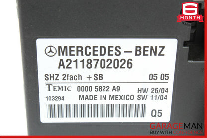 06-11 Mercedes W219 CLS500 CLS350 E550 Heated Seat Computer Control Module Unit