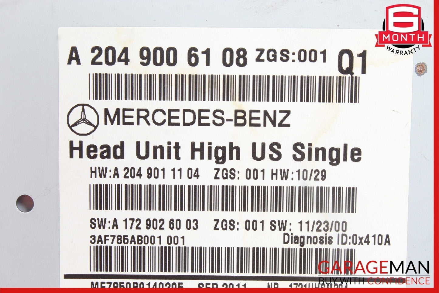 Mercedes W204 C250 C350 C63 AMG Navigation Command Head Unit DVD CD Audio OEM