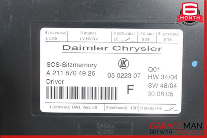03-11 Mercedes ML350 E350 GL550 CLS500 Front Left Side Seat Control Module Unit
