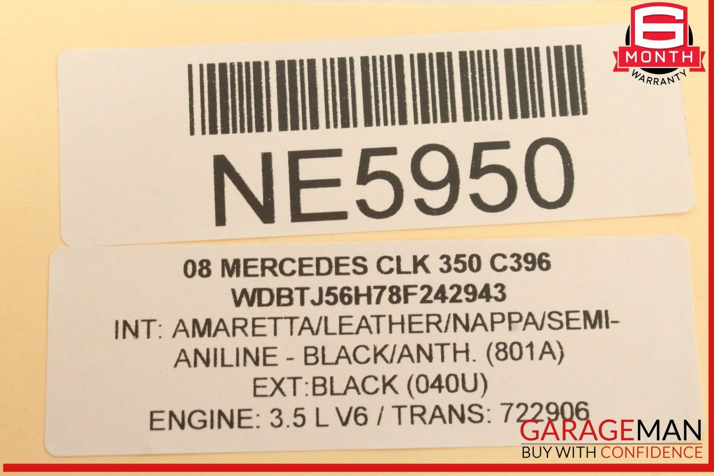 01-11 Mercedes W209 CLK350 E320 Trunk Lid Lock Latch Handle 2037500893 OEM