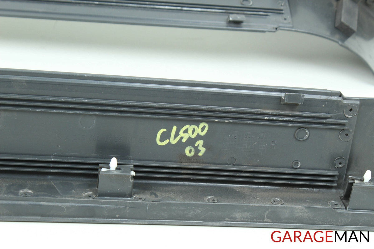 00-06 Mercedes W215 CL500 Front Right & Left Door Sill Scuff Plate Cover Set OEM