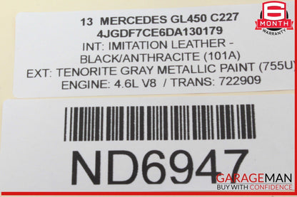 13-16 Mercedes X166 GL450 GL350 Roof Curtain Air Bag Left Driver Side OEM