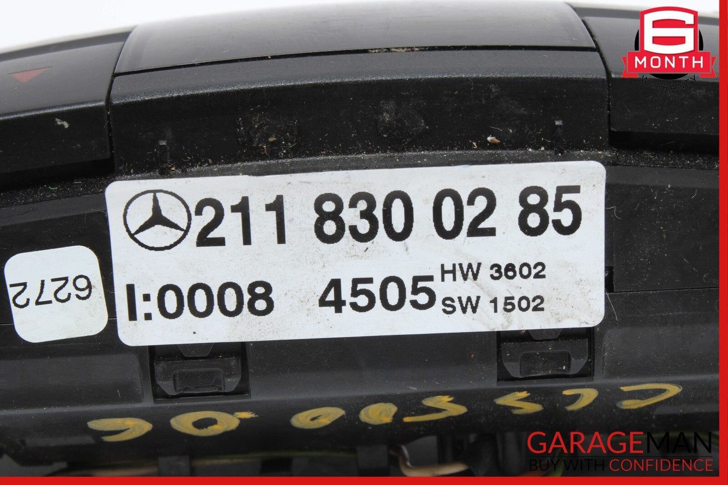 06-11 Mercedes W219 CLS500 E500 Rear AC Climate Control Switch 2118300285 OEM