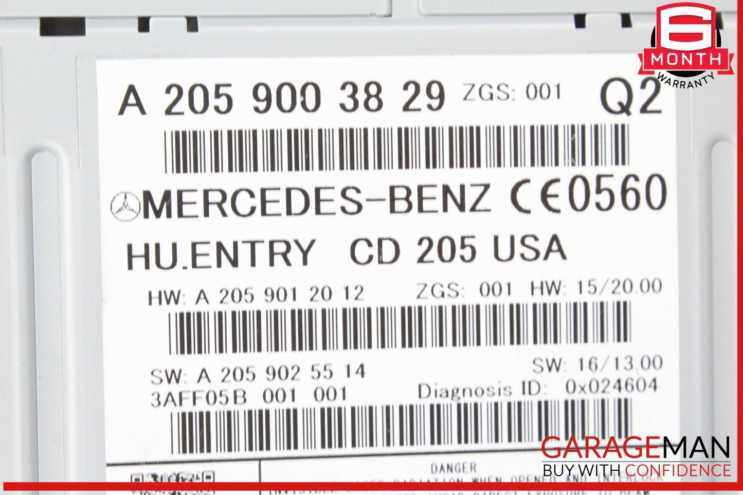 15-18 Mercedes W205 C300 Navigation Radio CD Command Control Unit 2059003829 OEM