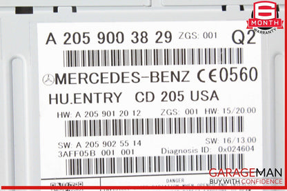15-18 Mercedes W205 C300 Navigation Radio CD Command Control Unit 2059003829 OEM