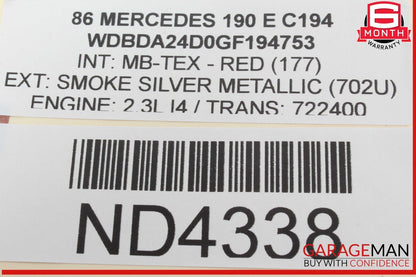 84-93 Mercedes W201 190E 190D Anti Theft Alarm Control Module 1268200826 OEM