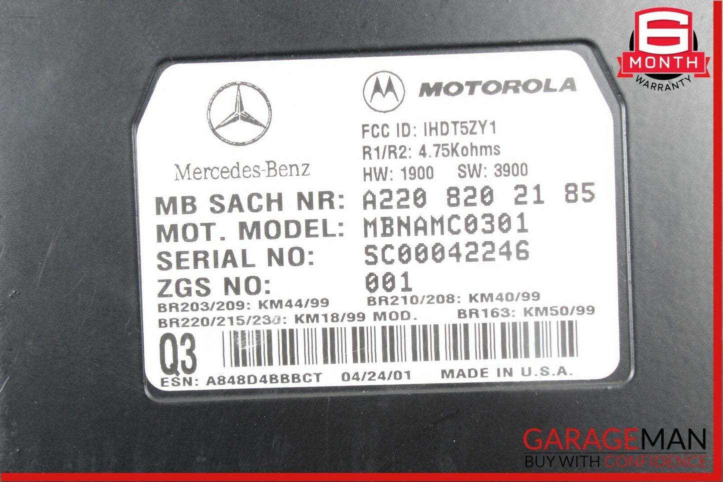 00-06 Mercedes ML320 SL500 CL500 CLK55 AMG Voice Command Control Module OEM
