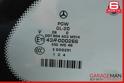06-13 Mercedes W251 R350 R500 Rear Right Passenger Door Quarter Window Glass OEM