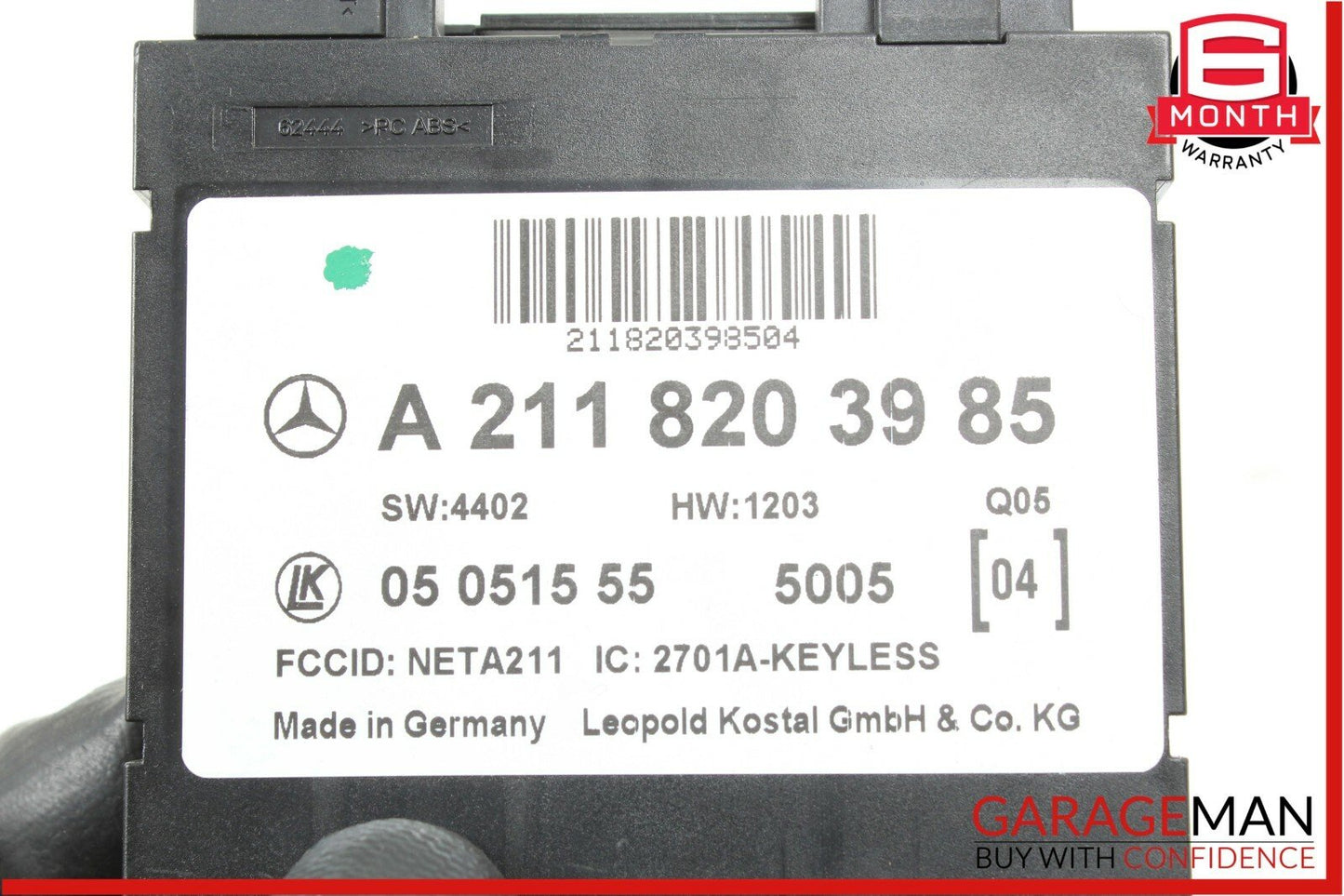03-11 Mercedes W219 CLS500 E500 Keyless Go Entry Computer Control Module Unit