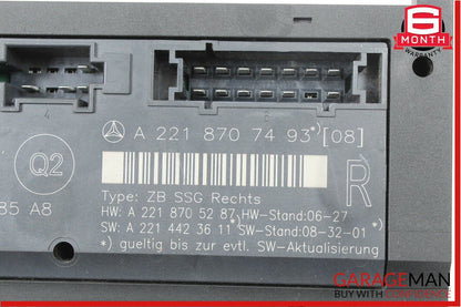 07-13 Mercedes W221 S500 S400 Front Right Under Seat Computer Control Module OEM