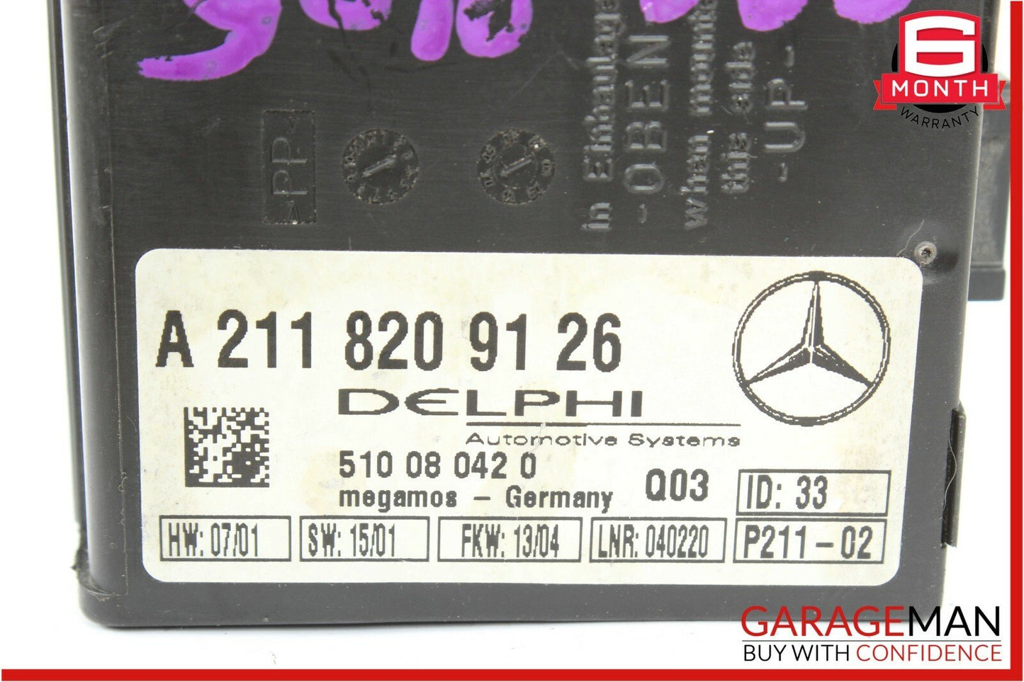 01-07 Mercedes W203 C230 C240 CLK320 Anti Theft Alarm Control Module Unit OEM