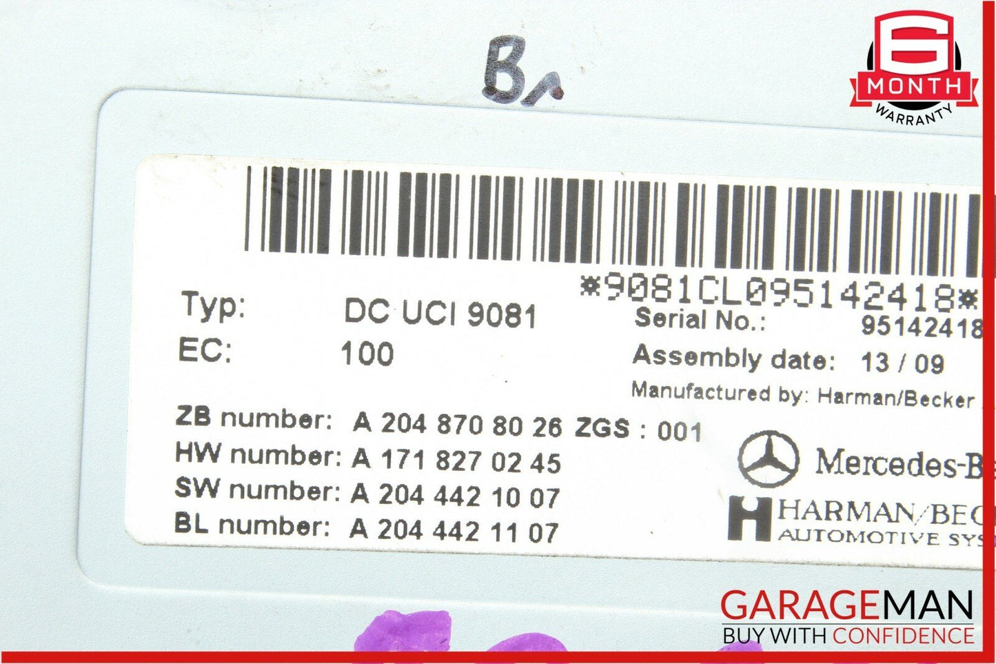 07-12 Mercedes X164 GL450 ML350 R350 Voice Communication Control Module Unit OEM