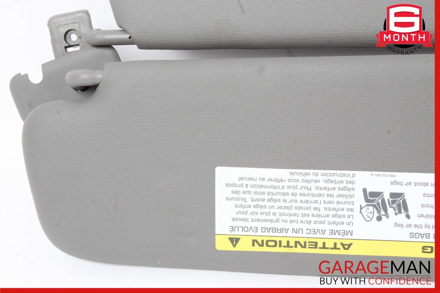 11-18 Porsche Cayenne 958 S Front Right Side Sun Visor Shade Cover Gray OEM