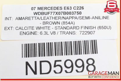 03-09 Mercedes W211 E63 AMG E550 Trunk Release Opener Control Module Unit OEM