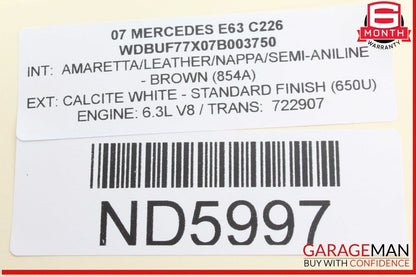 03-09 Mercedes W211 E63 AMG E550 Front Right Passenger Side Door Control Module
