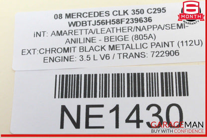 05-11 Mercedes W209 CLK350 Tire Pressure Monitor System TPMS Control Module OEM