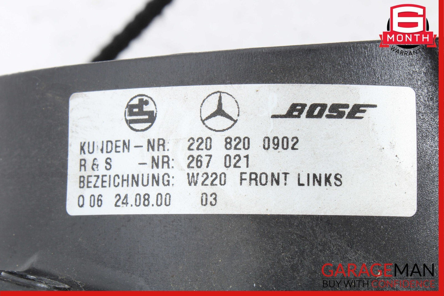 00-06 Mercedes W220 S500 S430 Front Left Side Door Sound Speaker 2208200902 OEM