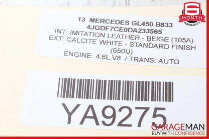 12-19 Mercedes X166 GL450 Rear 2nd Row Left Seatbelt Seat Belt Retractor OEM