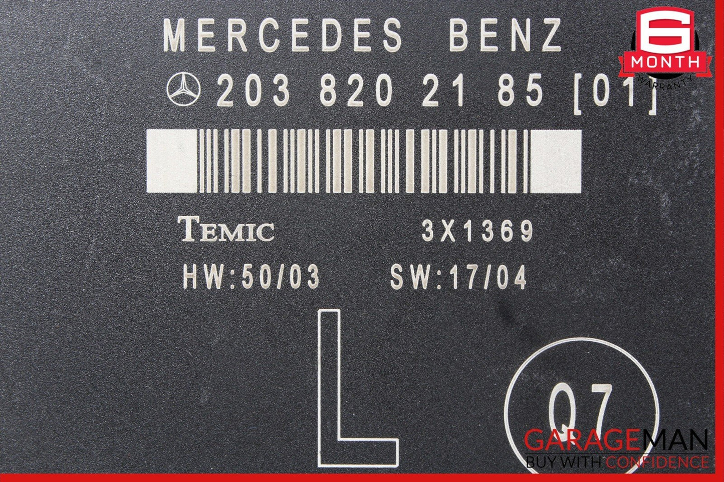 01-07 Mercedes W203 C230 C350 Rear Left Side Door Computer Control Module Unit