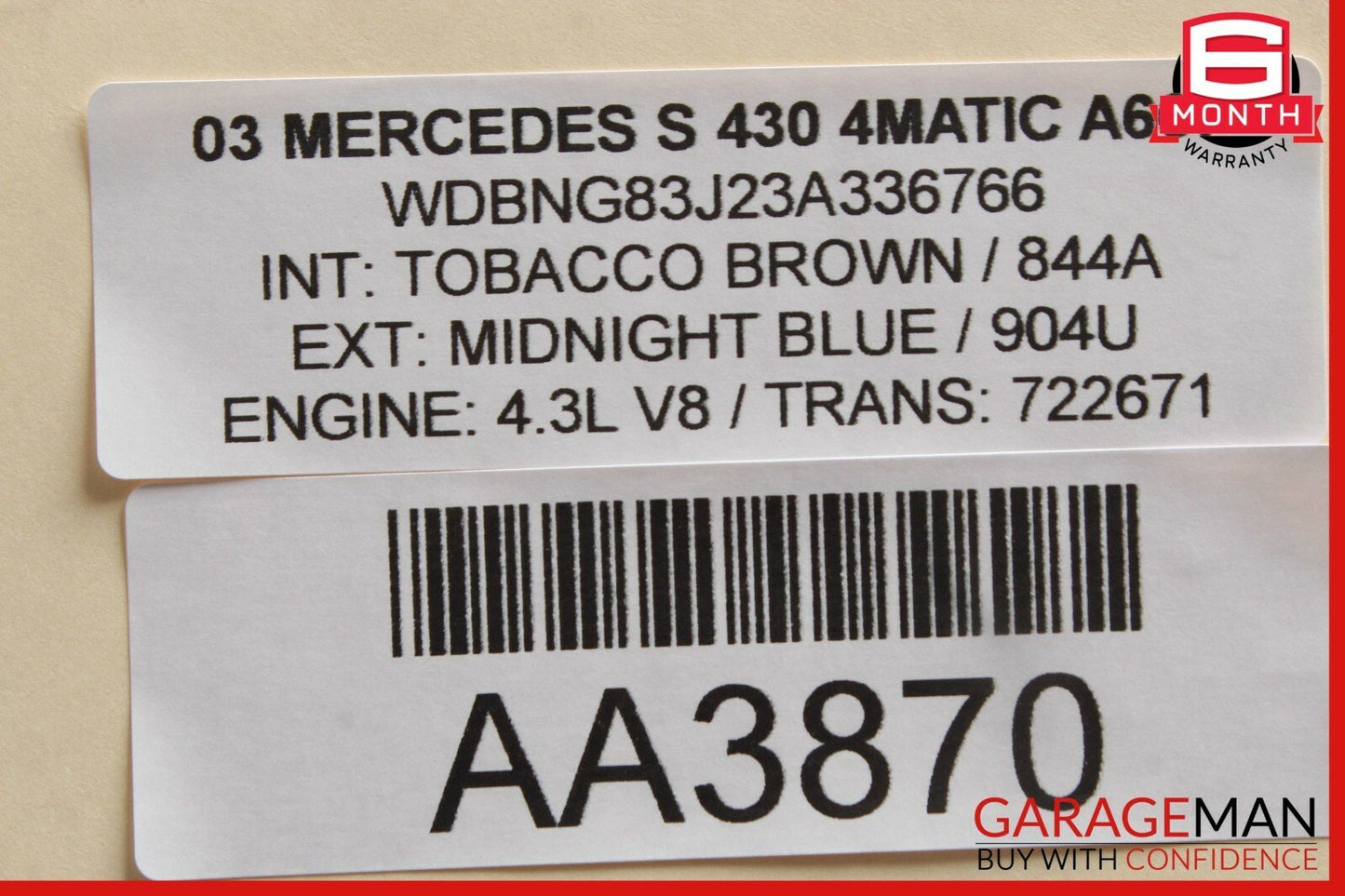 03-06 Mercedes W220 S430 S500 Steering Column Control Switches Assembly Grey OEM