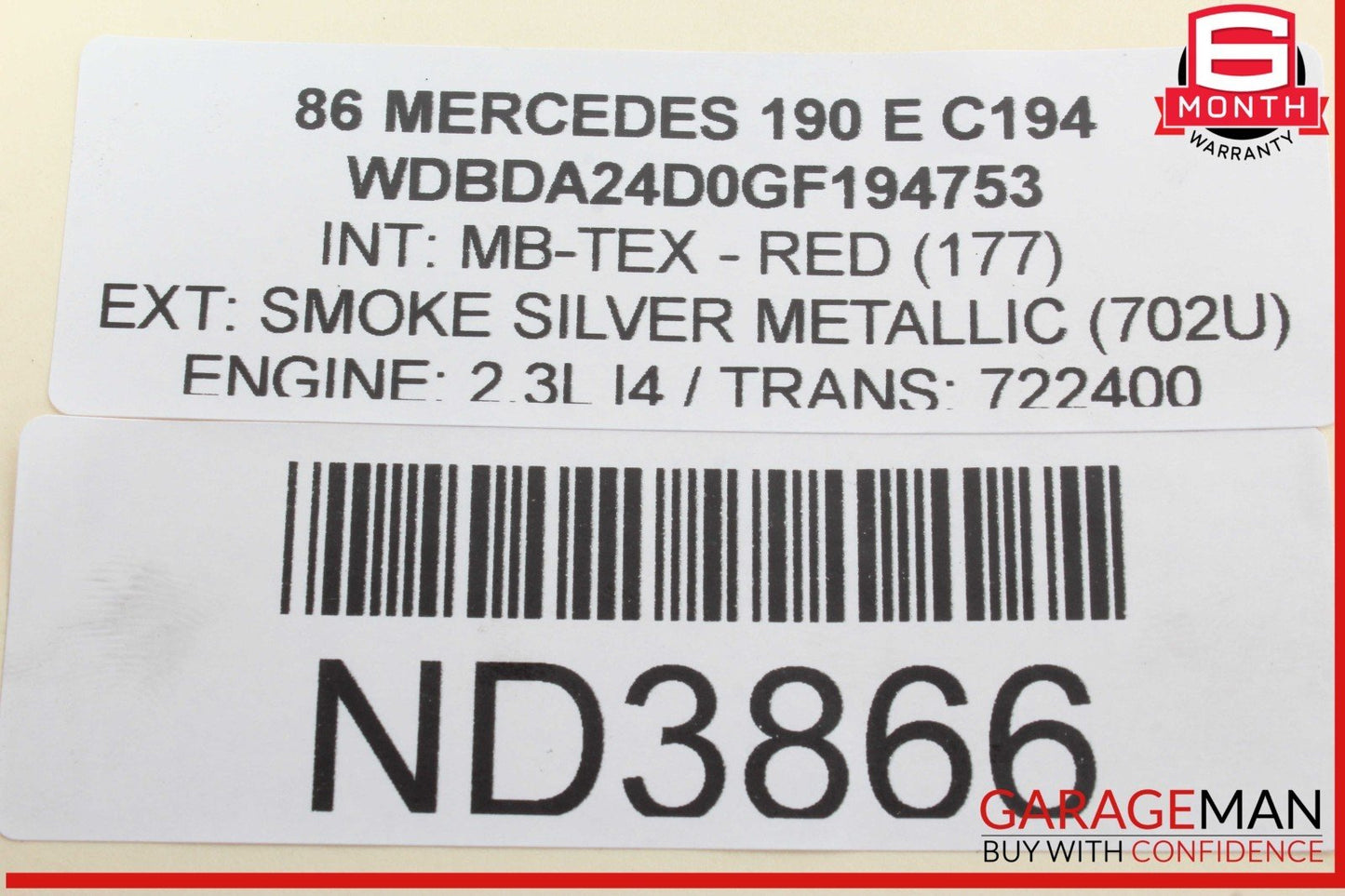 84-93 Mercedes W201 190E 190D Front Left Driver Side Interior Door Handle OEM