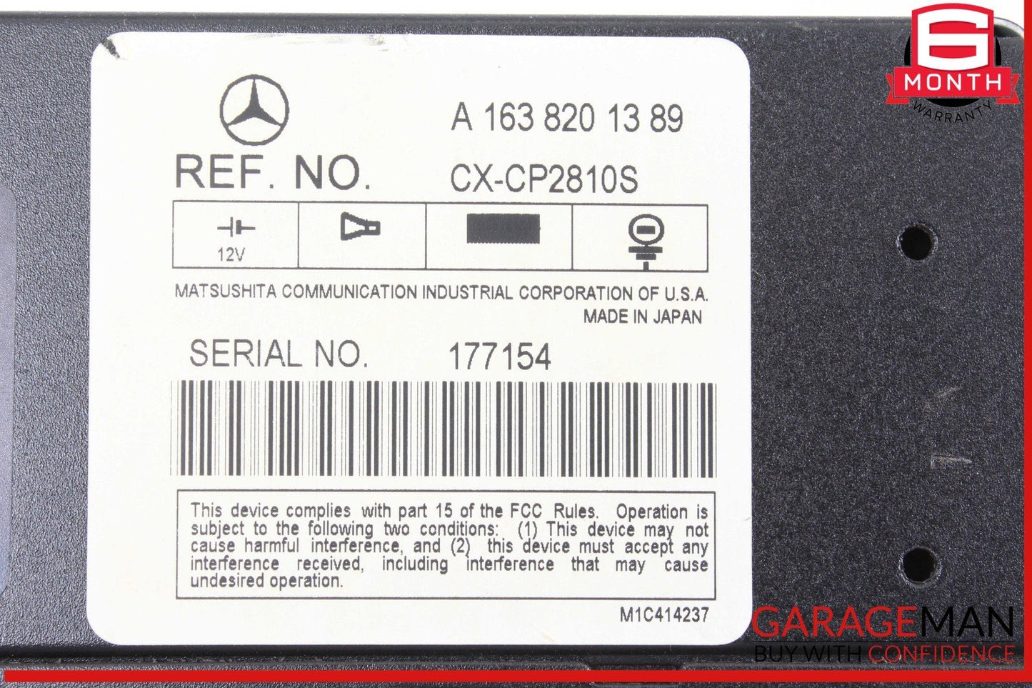 98-00 Mercedes W163 ML320 ML55 AMG CD Changer 6 Disk Player 1638201389 OEM