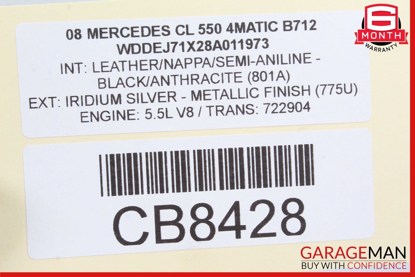 07-14 Mercedes W216 CL550 Rear Center Console AC A/C Air Vent Trim OEM