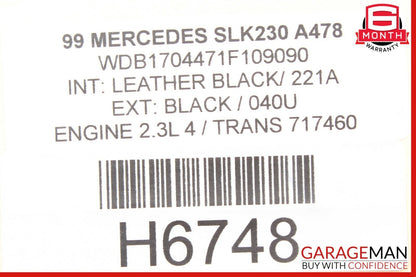 97-04 Mercedes R170 SLK230 Rear Left Side Top Convertible Hinge Support Bracket