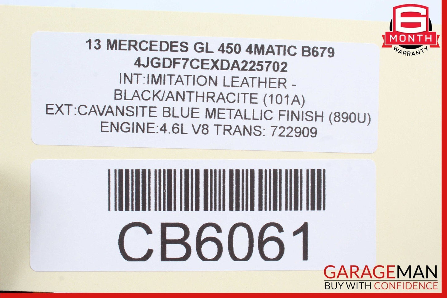 12-16 Mercedes X166 GL450 ML400 Sun Visor Sunvisor Right Passenger Side Gray OEM
