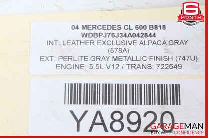 00-06 Mercedes W215 CL600 A/C Air Conditioning Compressor 0002308611 OEM