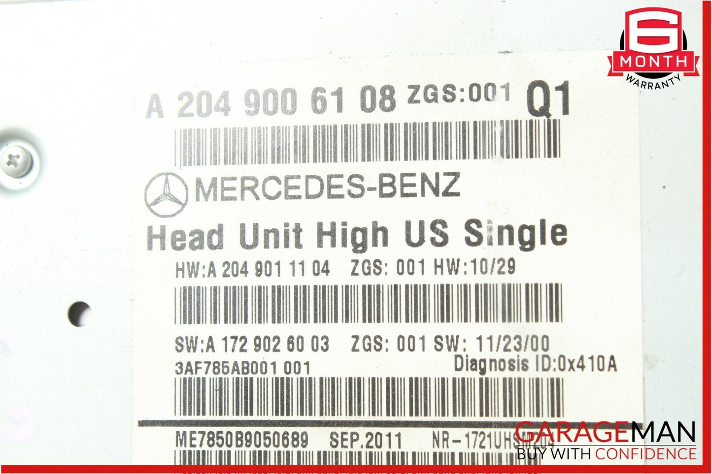 12-14 Mercedes W204 C250 C350 Navigation Command Head Unit DVD CD Audio OEM
