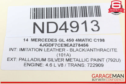 12-19 Mercedes X166 GL450 4MATIC Rear Right or Left Side Half Axle Shaft OEM