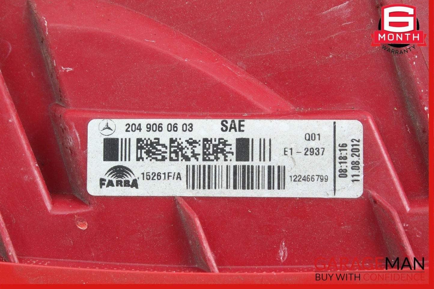 12-14 Mercedes W204 C250 Rear Left Driver Side Taillight Tail Light Lamp OEM