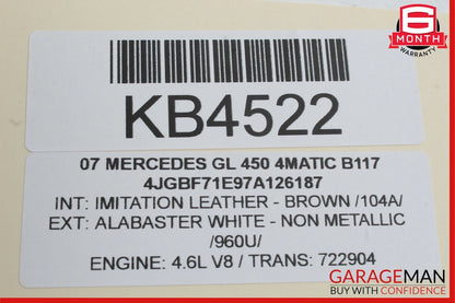 07-16 Mercedes X164 GL450 4MATIC Rear 3rd Third Row Seat Motor Unit OEM