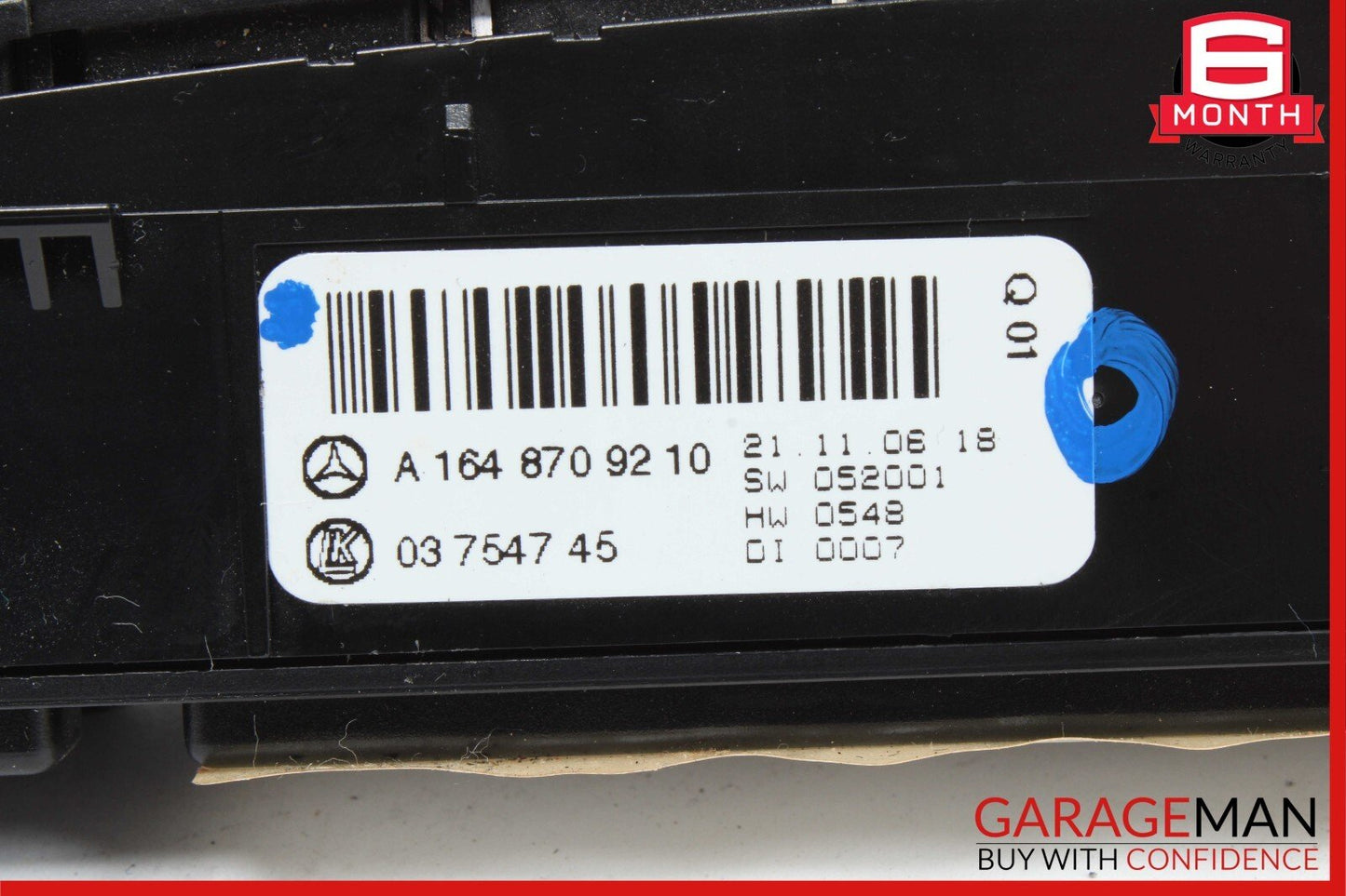 06-12 Mercedes X164 GL450 ML550 Hazard Light Switch Control Panel Module Unit