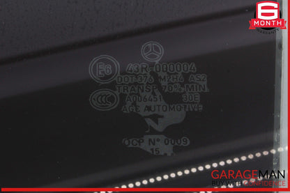15-21 Mercedes W205 C300 C400 Rear Left Driver Side Door Window Glass OEM