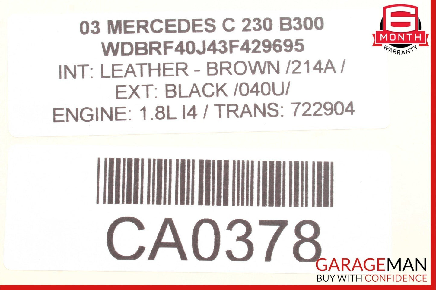 01-07 Mercedes W203 C280 Sachs Front Right & Left Shock Absorber Spring Set RWD