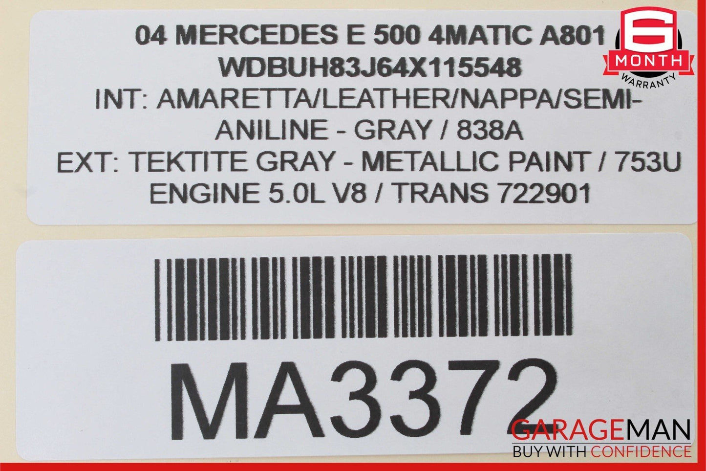03-09 Mercedes W211 E320 E350 E500 Rear Right Side Exterior Door Handle Grey OEM