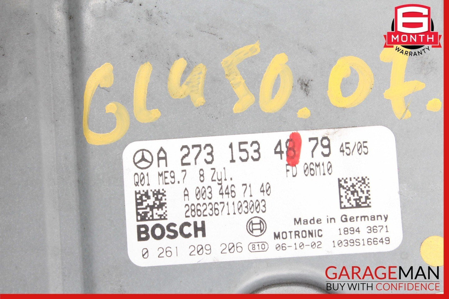 07-12 Mercedes X164 GL450 4MATIC ECU ECM Engine Control Module Unit 2731534879