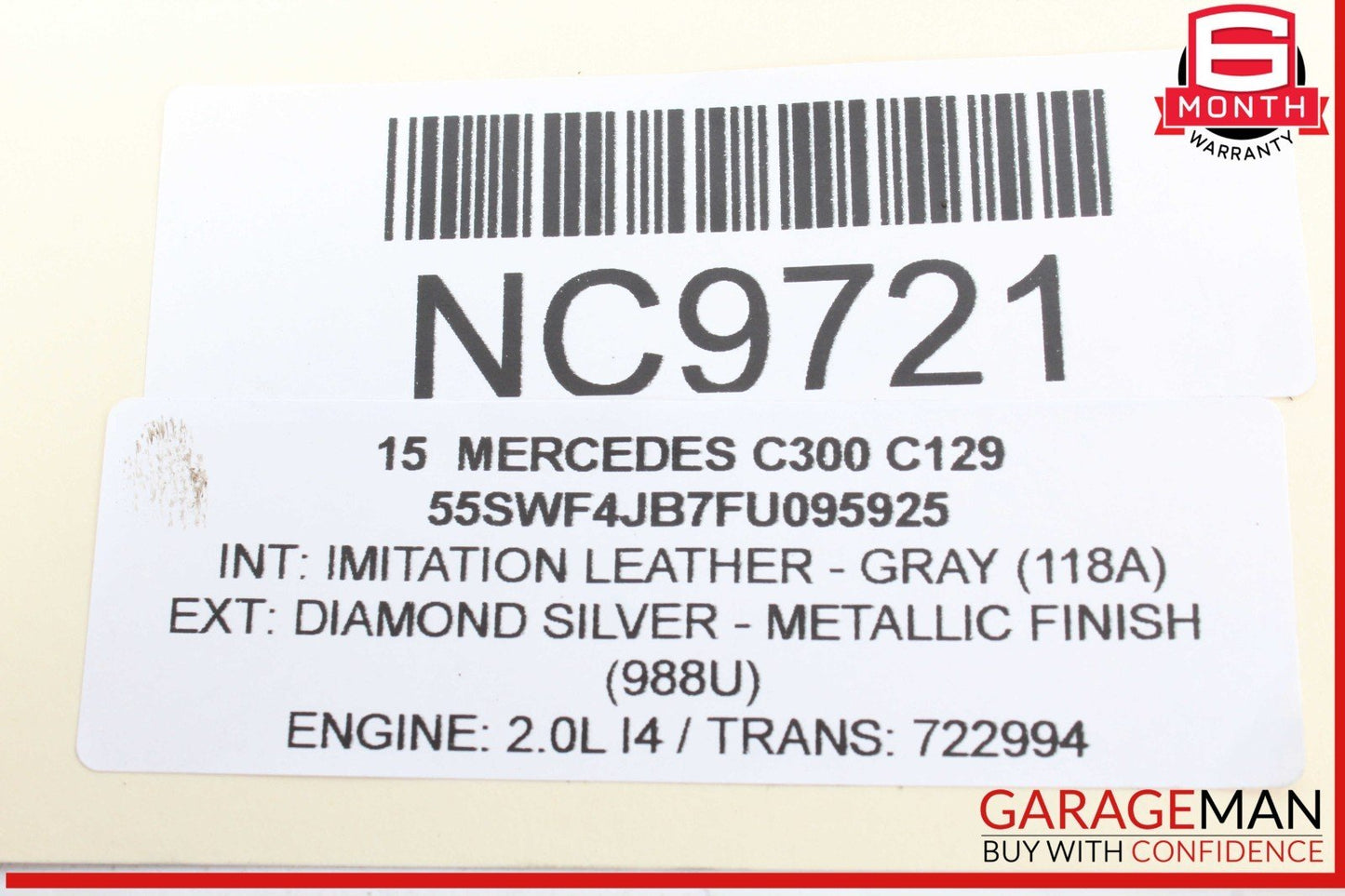 08-20 Mercedes W205 C300 Rear Left or Right Lower Suspension Control Arm OEM