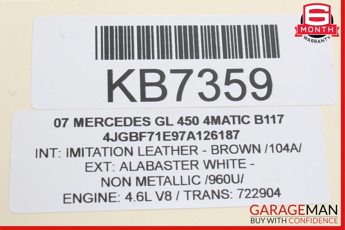 06-08 Mercedes X164 GL320 GL450 ML350 R350 Steering Wheel Airbag Leather Brown