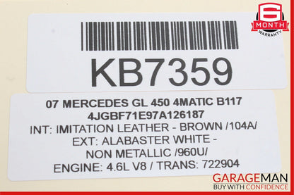 06-08 Mercedes X164 GL320 GL450 ML350 R350 Steering Wheel Airbag Leather Brown