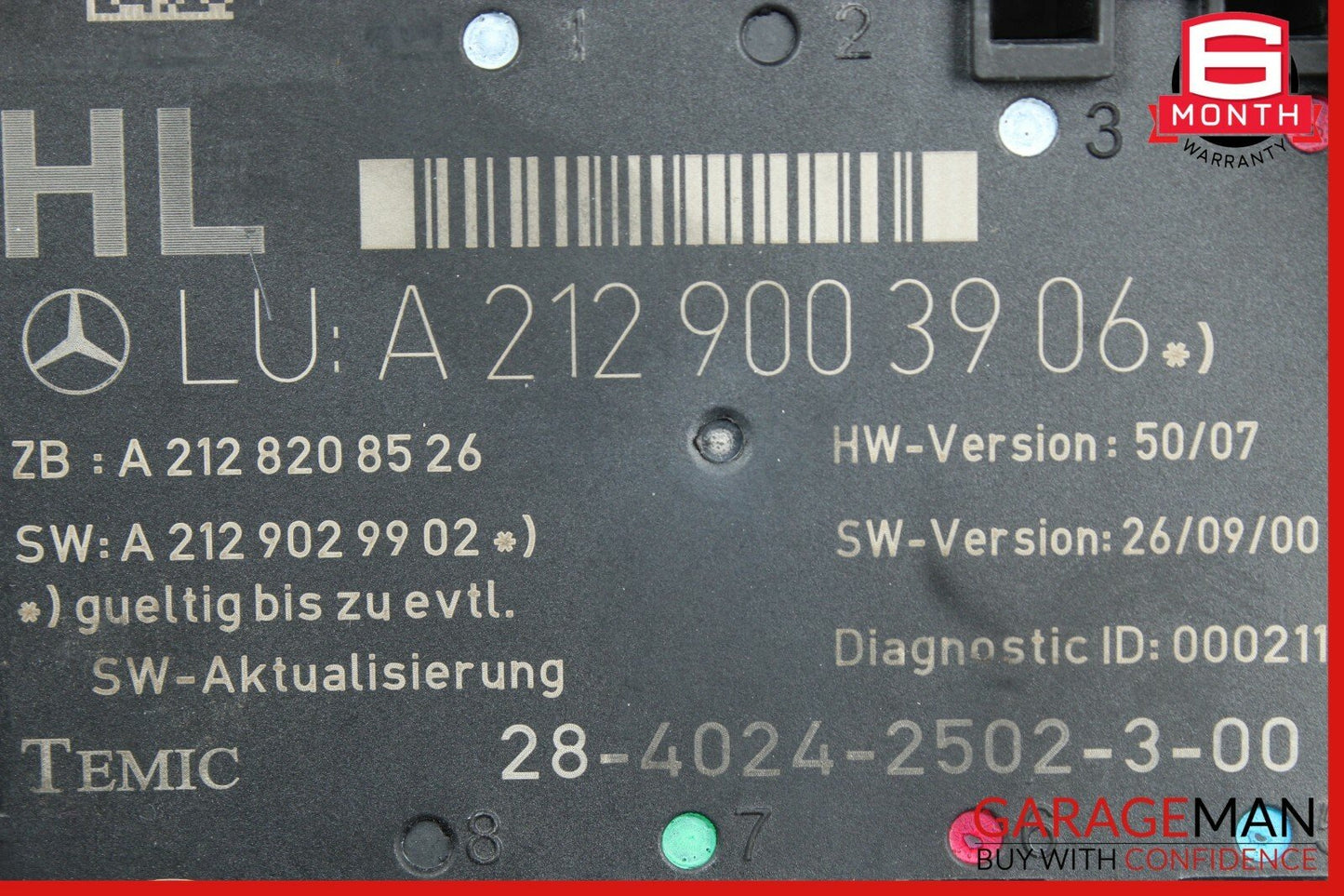 08-14 Mercedes W212 E350 C300 Rear Left Driver Side Door Control Module OEM