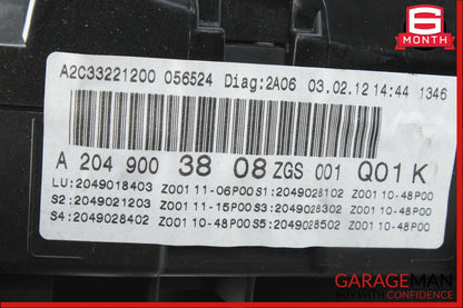 12-14 Mercedes W204 C250 C300 C350 Instrument Speedometer Cluster 2049003808 OEM