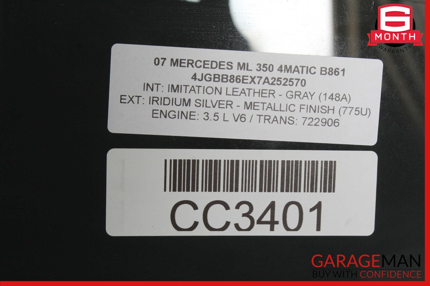 06-11 Mercedes W164 ML350 ML550 Rear Right Side Door Window Auto Glass OEM
