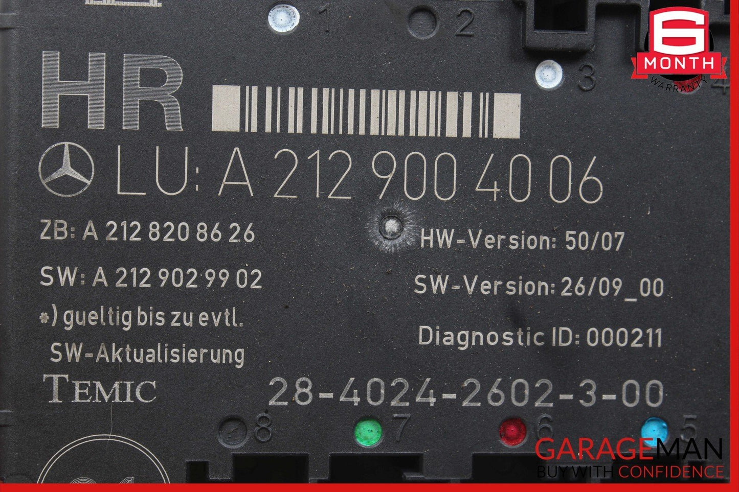 08-14 Mercedes W204 C300 C250 Rear Right Side Door Control Module Unit