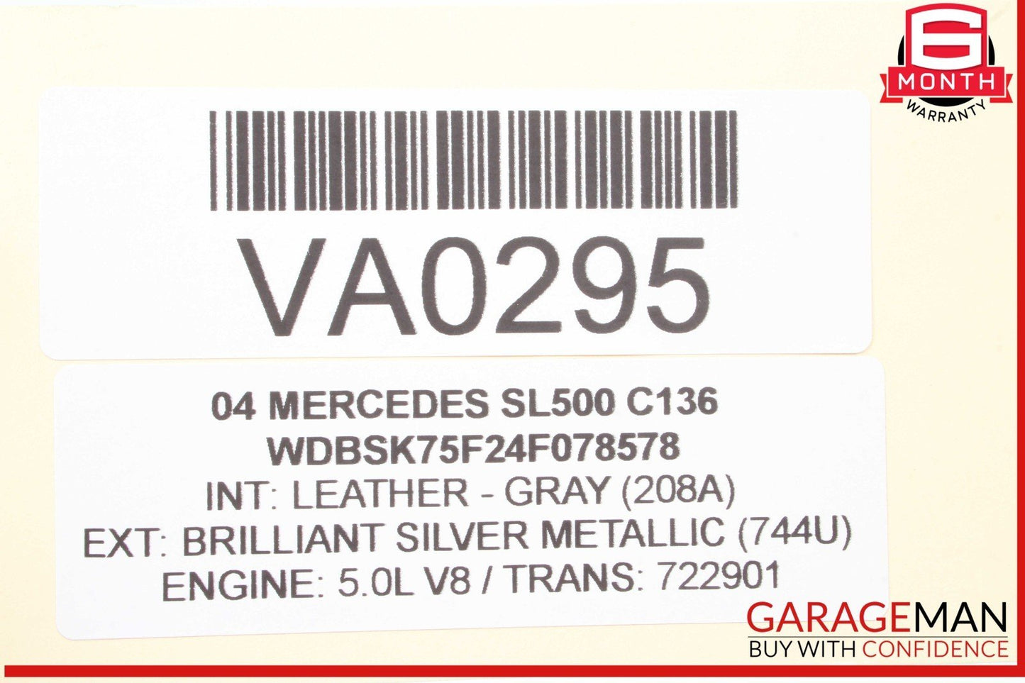 03-06 Mercedes R230 SL500 SL600 Left Side Fog Light Lamp 2038201156 OEM
